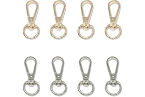 CLYHON 8 Pezzi Moschettoni per Borse Portachiavi in Metallo Moschettone Portachiavi ​Moschettone Girevole Anello
