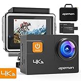 APEMAN Action Camera with 4K 20MP WiFi Ultra HD Waterproof 40M Camcorder, 2 Upgraded Batteries, Carrying Bag and 24 Mounting Accessories Kits
