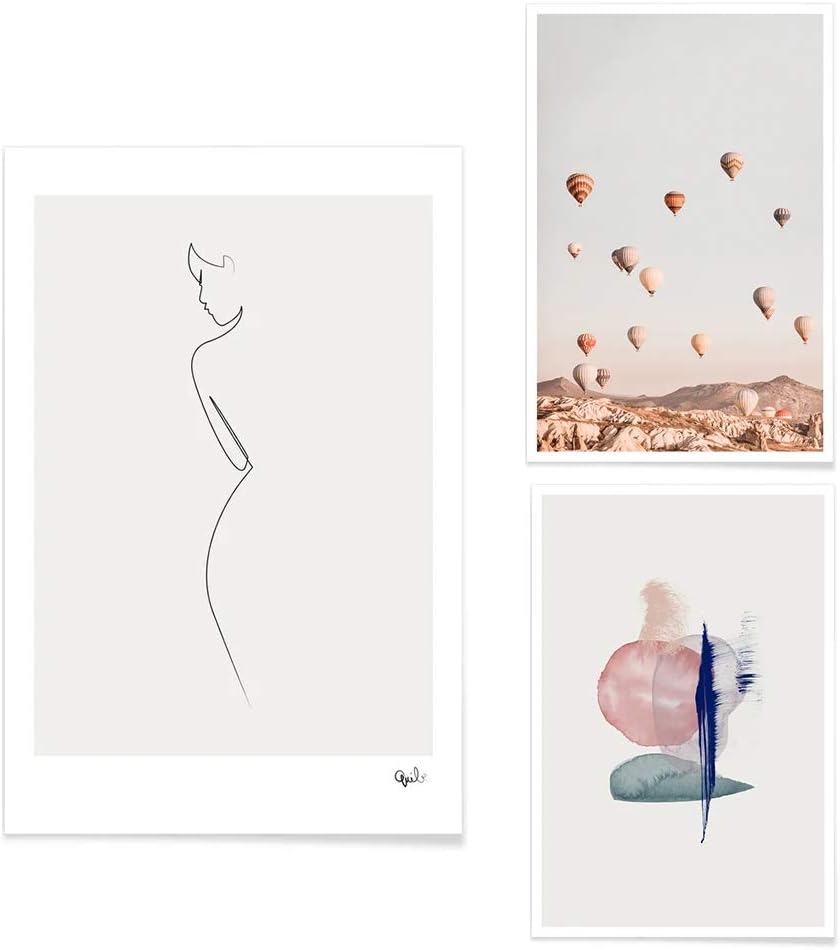 Juniqe® Poster Set - Boho - Wall Art For Stylish Homes - 2x 20x30 & 1x 30x45cm