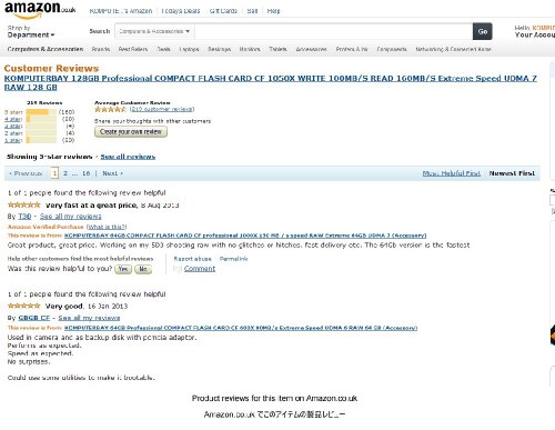 Komputerbay J8 128GB Professionelle COMPACT FLASH CARD CF 1050x WRITE 100MB/s lesen 160MB/s Extreme Speed UDMA 7 RAW 128 GB - 6