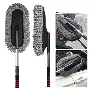 OZKET Microfiber Flexible Duster Car Wash | Car Cleaning Accessories | Microfiber | Brushes | Dry/Wet Home, Kitchen, Office Cleaning Brush with Expandable Handle(Pack of 2)