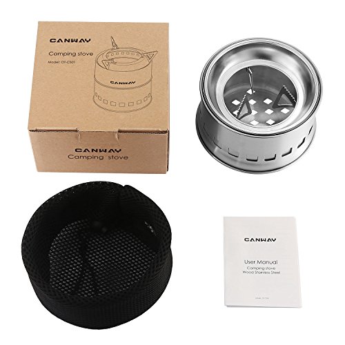 Canway Holzofen Holzvergaser Holzkocher Holzofen Camping Kocher Herd aus Edelstahl für Picknick, Wandern, Camping - 7