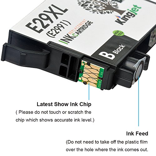 Kingjet 4 Stück kompatible Epson T29xl (T2991XL T2992XL T2993XL T2994XL) Multipack Tintenpatronen mit Chip und Füllstandsanzeige für Epson Expression Home XP-235 XP-245 XP-247 XP-332 XP-335 XP-342 XP-345 XP-432 XP-435 XP-442 XP-445 (1x Schwarz/ Cyan/ Magenta/ Gelb) - 4