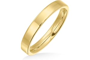 Bling Jewelry Fedi Nuziali Unisex Personalizzate Semplici Sottili a Sigaro Piatto per Coppie in Titanio per Uomo Donna Lucidate Nero Argento Oro Rosa Comfort Fit 3MM
