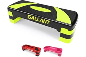 Gallant Exercise Step - Steppers For Exercise Workout - Fitness Aerobic Stepper for Home Gym Equipment - Perfect for Cardio Weights Training - 3x Adjustable Levels 10cm, 15cm & 20cm
