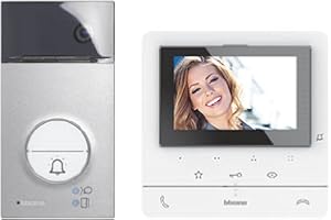 Bticino, Flex One 364922 - Videoportero (2 Cables, Clase 100 V16E con Pantalla LCD a Color de 5", estación de Puerta Linea 3000, cámara Gran Angular de 105°, iluminación LED, 1 casa Familiar, IP54,