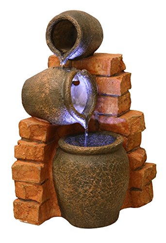 Gartenbrunnen Zimmerbrunnen mit Ölfässern und Beleuchtung - 5