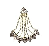 BOXO Gold Plated Kundan Maang Tikka, Passa Tikka and Karwa Chauth Gift for Wife 35 gm Silver Golden Pack of 1
