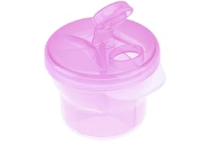 KEERSI Non-Spill Rotating Milk Powder Formula Dispenser Portable Outdoor Food Container 3 Compartments Storage Feeding Infant Newborn Snack Box (Pink)