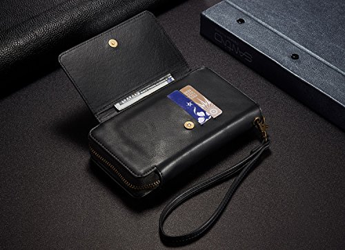 Galaxy S7 Edge Hülle, Lively Life PU Leder Wallet Hülle Multifunktions Reißverschluss Schutzhülle Flip Case Cover mit Kartenfächer Card Slot Geldbörse Geldbeutel Schutz Tasche für Samsung Galaxy S7 Edge- Schwarz - 4