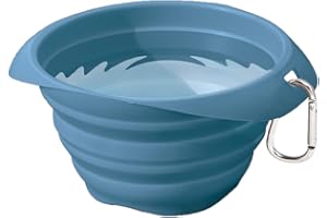 Kurgo składana miska dla psa, silikon, jeden rozmiar, pojemność: 700 ml, niebieska, zapada się miskę