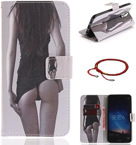 GOCDLJ Cell Phone Case for Huawei Mate 10 Lite Slim Protective Case Pattern, Huawei Mate 10 Lite Ultrathin PU Leather Flip Cover, Anti Scratch Bumper Cover Wallet Fully Protective Build in Stand Function Folio Book Style with Magnetic Holder Cash Pocket ID Card Slots Pouch Soft Silicone Backcover Backside Shell Artificial Sleeve + Chinese Style Red Bracelets Design Sexy Girls