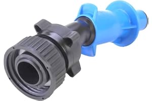 hünersdorff - Supporto per riempimento tanica con raccordi DIN 50, in polietilene ad Alta densità, con Dado e Adattatore su Chiusura, Nero/Azzurro