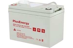 PLUSENERGY Batería 150Ah solar 12v Ciclo Profundo AGM 150Ah Solar Fotovoltaica con terminales