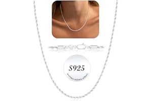 ZOERAY Collier Femme Argent Sans Pendentif Étanche Chaine Argent 925 Massif 1,5/2/3mm Largeur Chaîne Ras de Cou Robuste Mode Bijou Ado Idee Cadeau Anniversaire Noël Femme Maman Fille 40/45/50/55cm