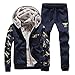 Produktbild BESTOYARD Männer mit Kapuze Sport Jogging Sweat Suits Mode Trainingsanzüge Sweatshirts Jacken Hosen - Größe XL (Navy)