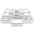 12 pcs Drawer Organiser Divider UK Large Drawer Divider Clothes Drawer Organisers Wardrobe Organiser Underwear Storage Drawer Dividers Draw Organizer Clothes Draw Organiser Tidy Bedroom Solutions