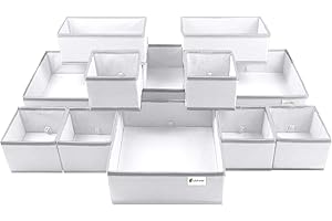 SOLUTIONDER 12 pcs Drawer Organiser Divider UK Large Drawer Divider Clothes Drawer Organisers Wardrobe Organiser Underwear Storage Drawer Dividers Draw Organizer Clothes Draw Organiser Tidy Bedroom Solutions