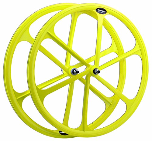 RUBEN - Rueda Trasera Fixie. 700C. Color Amarillo Flúor