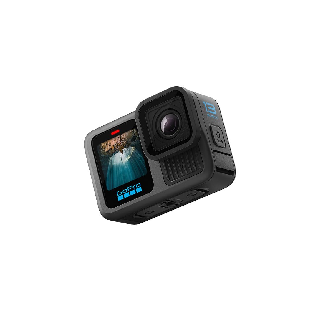 GoPro HERO13 Black - Waterproof Action Camera with 5.3K60 Video, 27MP Photo + Compatability with HB-Series Lenses(1-Yr International+1-Yr India Warranty)