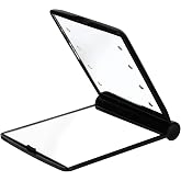 TechTic Katlanır Mini Işıklı Makyaj Aynası Cep &Ccedil;anta Aynası 8 LED Pilli(23A 12V Pil Dahildir) (SİYAH)