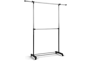 Heldenwerk - Perchero con ruedas para colgar sobre ruedas, estable y con soporte de cargas pesadas, pequeño con ropa de abrigo