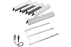 SafBbcue Grillteil-Sets für Weber Genesis Silber/Gold B&C Spirit 700/900 Serie, 7537/65903 Flavorizer Bars & 7508 Brennerrohre & 7510 Zünder für Weber Spirit/Genesis 300 Grills (seitlich montierte