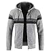 Produktbild Oliviavan, Warm Winter dick Jacke Baumwolle Sweatjacke mit Kapuze Mantel Herren Herbst Winter Packwork Hooded Zipper Jacke Strickjacke Langarm Mantel