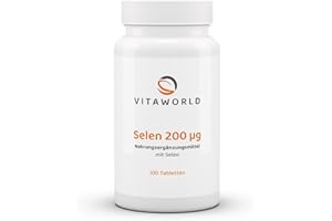 ‎VITA WORLD vitaworld Selen 200 µg, 200 µg Selen pro Tablette, Vegan, 100 Tabletten