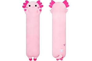 Sausudols Peluche Axolotl Cuscino per Bambina Lungo Axolotl Cuscino di Peluche per Ragazze e Ragazzi Kawaii Axolotl Giocattolo Peluche Regali per Natale e San Valentino Rosa 90 cm