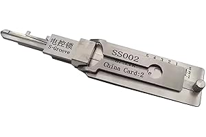 Qxiao SS002 Outil de crochetage pour serrure à double rainure Pro 2 en 1 Décodeur et outils de crochetage Lecteur de clé de voiture Kits de réparation et d'entretien multifonctionnels en acier