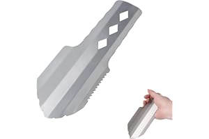 AFIODA Ultralight Backpacking Trowel Aluminum Shovel – Compact Potty Multitool with Extended Handle for Hiking, Camping, and Survival Kits (Sliver)