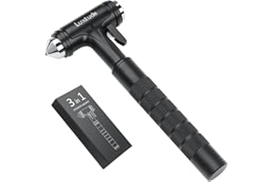 Luxtude Car Window Breaker, 2023 Upgrade Window Breaker Seatbelt Cutter, Fireproof 3-in-1 Emergency Glass Breaker Glass Hammer Car Escape Tool, Aluminum Alloy Automotive Life Saving Car Safety Hammer