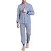 Dolamen-Coppie-Pigiama-per-Uomo-Cotone-Soft-Smooth-Uomo-lunga-Primavera-Pigiama-da-notte-Pantaloni-pigiama-Uomo-Pigiama-Controllare-bottoni-Camicia-Collare-con-Pocket