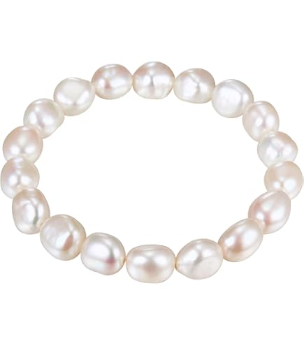 HUVZOR 5 pezzi braccialetti di perle per le donne braccialetti elasticizzati con sposa braccialetti elastici impilabili in perle finte per feste da donna braccialetti con perline di(6/8/10/12/14mm