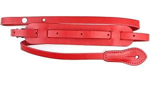 Leathergraft Leather Red Classic Mandolin Ukulele Instrument Strap with Reinforced Leather Strap Ends
