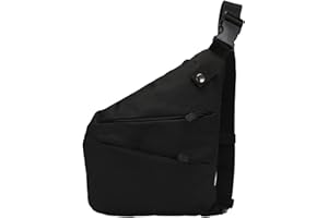 QIYUANT Bolsa Bandolera Militar Táctica Bolsa de Pecho Antirrobo Pequeña Hombre Mujer Bolso Cruzados Impermeable Oxford 800D para Correr Camping Senderismo Ciclismo Deportiva Pesca - Negro
