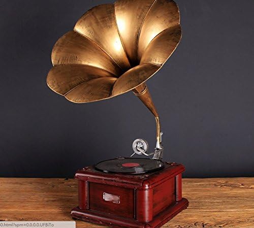 GFEI Retro gramophone ornaments / creative Home Furnishing nostalgia metal Phonograph Model / crafts shooting props