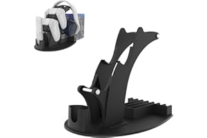 Support de Stockage de Jeu Esenlong, Support de Manette de Jeu Universel avec Tour de Stockage à 6 emplacements pour Disque pour Casque de contrôleur de Jeu PS5/PS4/Xbox/NS (Noir)