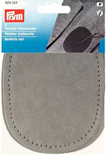Prym Sew-On Suede Real Leather Elbow/Knee Patches Grey (2pk)
