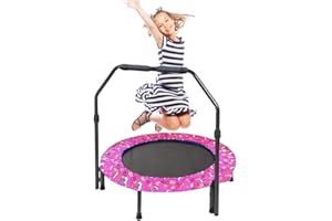 ‎NUKIED Trampolin Kinder|Ø ca. 91 cm|Faltbarer Rebounder für Minitrampolin mit Schaumgriff,Sicherheitspolster und Strapazierfähiger Abdeckung für Innen und Außen |Trampolin für Jumping Fitness