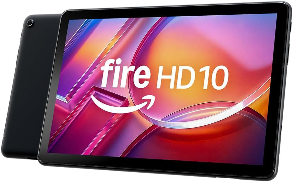 Amazon Fire HD 10 tablet (newest gen), built for relaxation, 10.1" vibrant Full HD screen, octa-core processor, 3 GB RAM, up to 13-h battery life, (2023 release), 64 GB, Black, with adverts