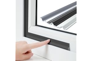 Esufeir 196Inch/5M Negro Forma de T Burlete Ventana Corredera Puerta Entrada,PU Espuma Junta Autoadhesivo Aislante Acustico Tira de Sellado para Ventanas Frio Aluminio,Bajo Puerta Exterior