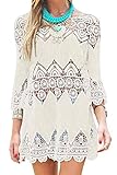 camisolas de mujer largas 100% nuevo y de alta calidad. UMIPUBO Mujer Ropa de Baño Crochet Vestido de Playa Camisolas y Pareos Bikini Cover up (Beige, Una Talla)