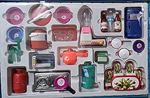 Bhavik Traders Utensils ,Mini Kitchen Ware and Plastic Non Toxic Indian Kitchen Set Great Kitchen Toys for Girls Indoor Game ,Best for Gift/Return Gift- Multi Color 36 pcs