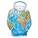 Produktbild Luckycat Unisex 3D Druck Weltkarte Hoodie Kapuzenpullover Langarm Sweatshirt Kapuzenjacke Mit Taschen Herren 3D Druck Kaputzenpullover Hoodies mit Tasche Langarm Bunt mit Kaputzen