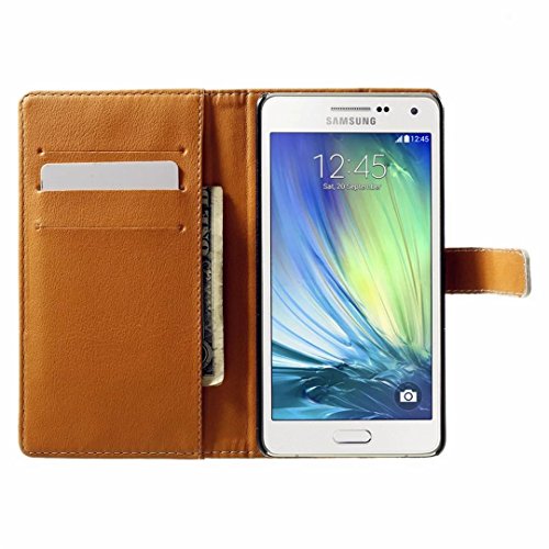 Samsung Galaxy A3 (2015) Hülle Handytasche, MUTOUREN 2 in 1 Zubehör für Samsung Galaxy A3 (2015) Slim PU Tasche Klapp Flip Folding Magnetisch PU Leder Flip Cover Tasche mit Kartensteckplatz Brieftasche Hinterschale Kartenschlitz + Metall Stift Stylus – Wolf - 6