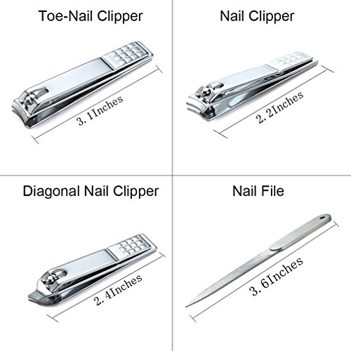 Nagelknipser Set 12 PCS Edelstahl LCZ Scharfer und Glatter Nagelschneider Pediküre und Maniküre Set Häutchen Grooming Kit - 3