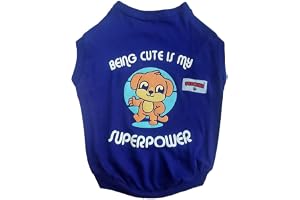 Fetcher Ink Blue Being Cute is My Superpower T-Shirt for Dogs and Cats (22" XXL)