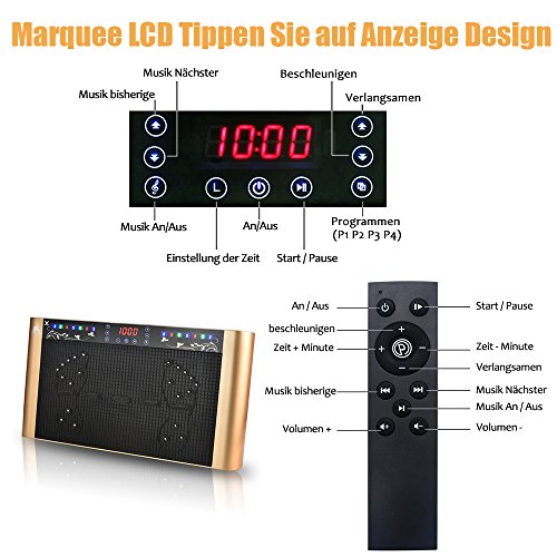 Ranbow Bluetooth 99 Intensitätsstufen Vibrationsplatte mit großer rutschsicheren Trainingsfläche, 5 Programme Angenehm leise Vibrationstrainer, perfekt für den Heimgebrauch - 5